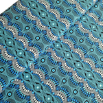 DESERT FLORA BLUE Aborigines Stoff aus Australien