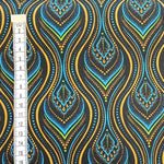 DISCO-BLUE-FLAME-Afrikanischer-Shweshwe-Stoff