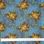 DISCO BLUE FLOWER Afrikanischer-Shweshwe-Stoff-