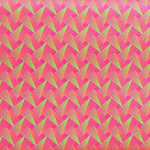 DISCO-PINK-FAN-PATTERN-Afrikanischer-Shweshwe-Stoff-