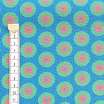 DISCO-TURQUOISE DOTS-Afrikanischer-Shweshwe-Stoff