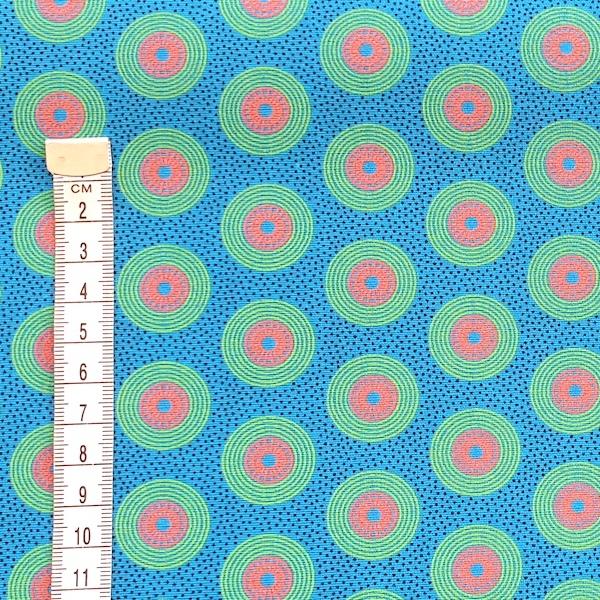 DISCO-TURQUOISE DOTS-Afrikanischer-Shweshwe-Stoff