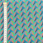DISCO-TURQUOISE-FAN-PATTERN-Afrikanischer-Shweshwe-Stoff-