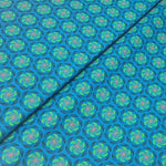 DISCO TURQUOISE WINDMILL Afrikanischer-Shweshwe-Stoff