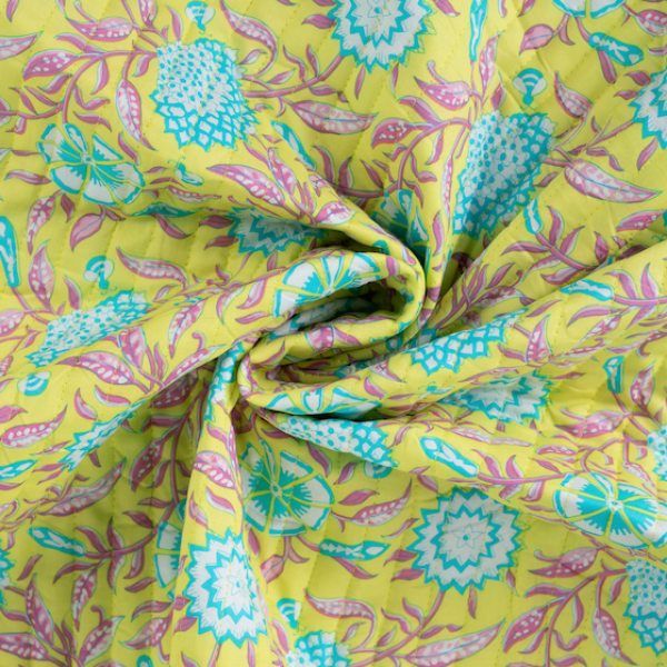 Doubleface Gesteppter Baumwoll Voile Floral und geometrisch – Enjoy Meterware