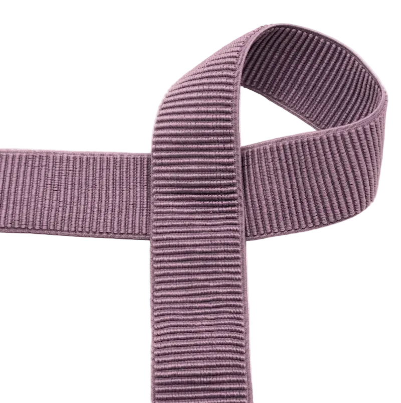 Elastisches Rippband Mauve 50 mm – Breites Rippen-Elastikband