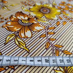Wax Print Stoff Baumwolle gelb gold EMBELLISHED floral – Meterware afrikanisch Flowers Yellow Gold EMBELLISHED