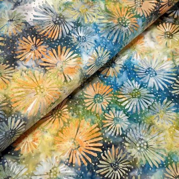 FLOWER - Cardamom - Batikstoff aus Indonesien