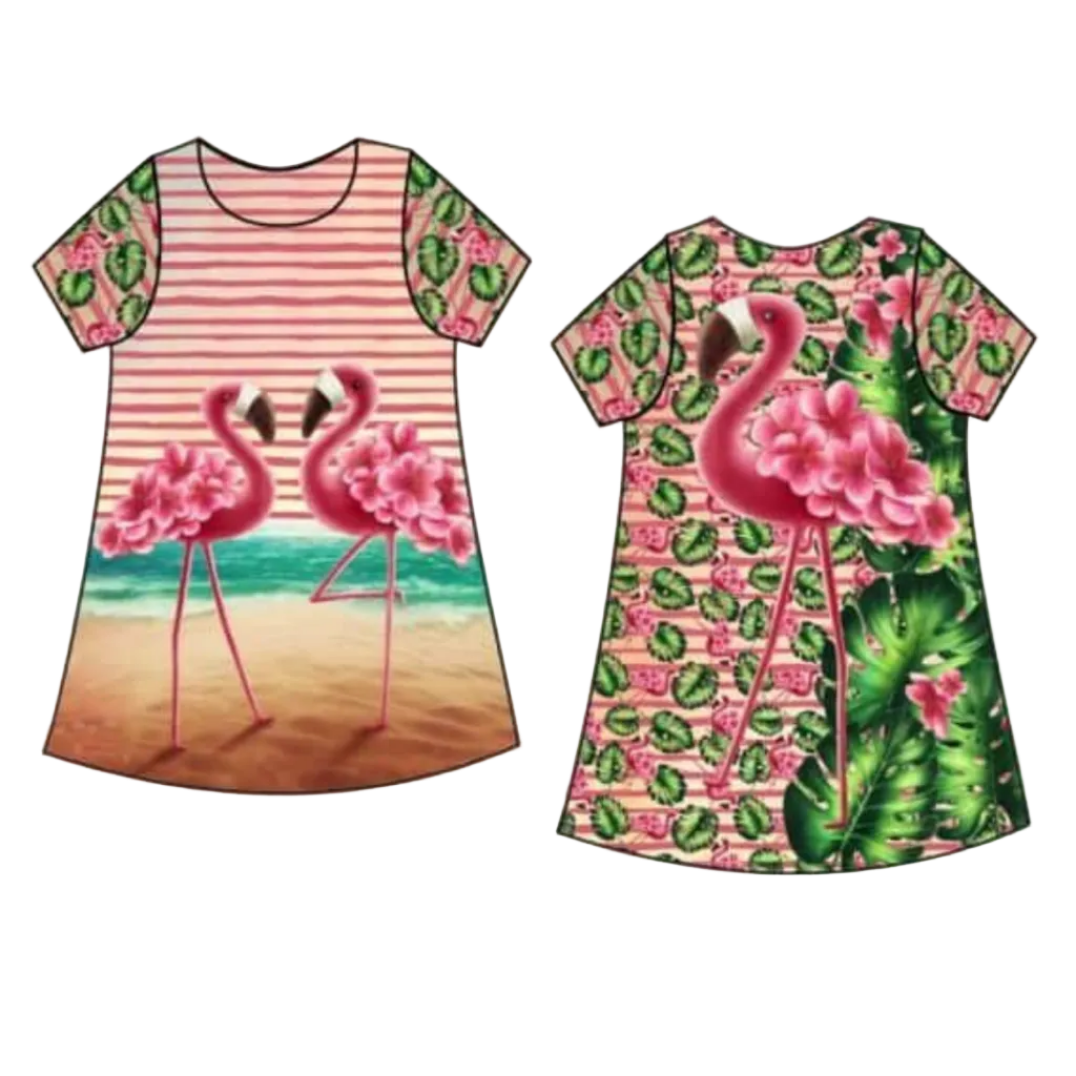 Jersey Stoff Pink Flamingo – Stenzo – Panel 