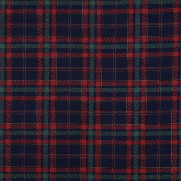 Flanell Baumwolle Dunkelblau Rot Karo