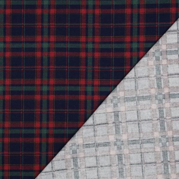 Flanell Baumwolle Dunkelblau Rot Karo