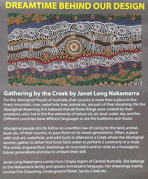 GATHERING BY THE CREEK Aborigines Stoff aus Australien