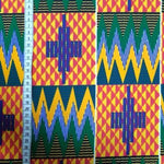 Afrikanischer Kente Stoff "Green Mountain Peaks" in grün, Mischgewebe Meterware, traditionelles afrikanisches Textil von ETHNOstoffe & mehr