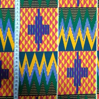 Afrikanischer Kente Stoff "Green Mountain Peaks" in grün, Mischgewebe Meterware, traditionelles afrikanisches Textil von ETHNOstoffe & mehr