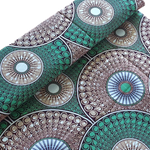 Afrikanischer Wax Print Stoff Baumwolle GREEN CIRCLE | Meterware