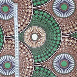 Afrikanischer Wax Print Stoff Baumwolle GREEN CIRCLE | Meterware