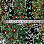 GREEN DANCING SPIRIT Aborigines Stoff aus Australien