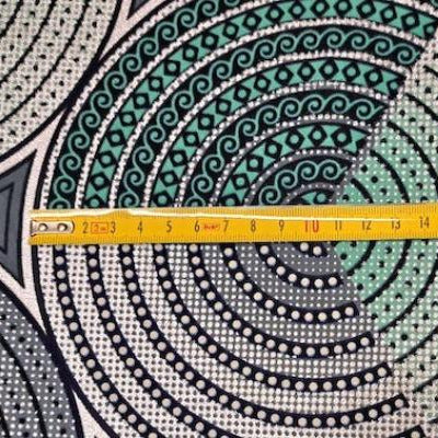 GREEN SILVER CIRCLES Osikani Stoff
