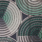 GREEN SILVER CIRCLES Osikani Stoff