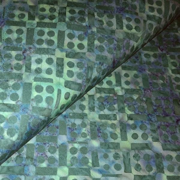 GREEN SQUARES - Magic - Batikstoff aus Indonesien