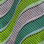 Wax Print Stoff Baumwolle grün Wellenmuster – Meterware afrikanisch Green Wave