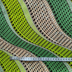 Wax Print Stoff Baumwolle grün Wellenmuster – Meterware afrikanisch Green Wave