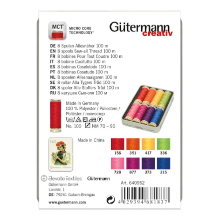 Gütermann Nostalgie-Box Pastell - Allesnäher 8 x 100m