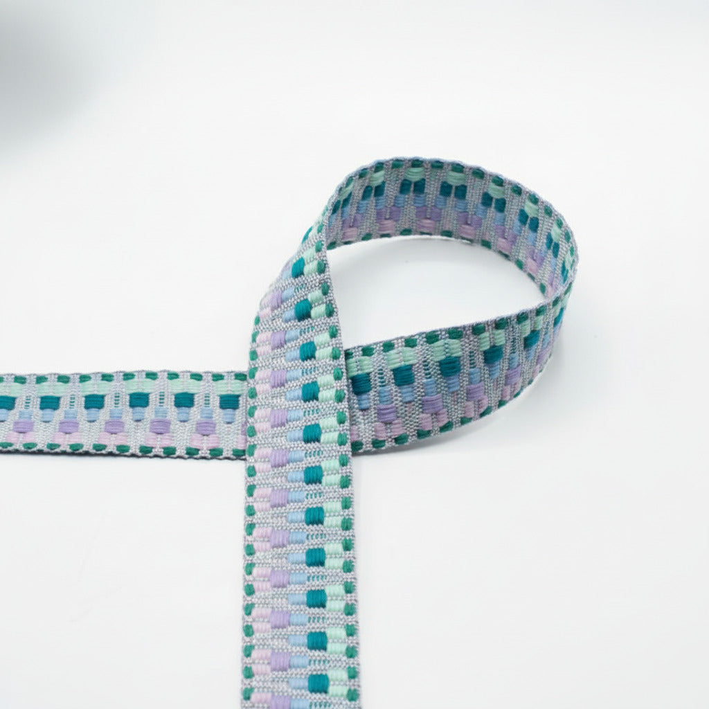 Gurtband Jacquard Aztek Pastell 38 mm