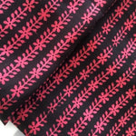 Hand Block Print aus Indien – PINK BLACK FLORAL Viskose