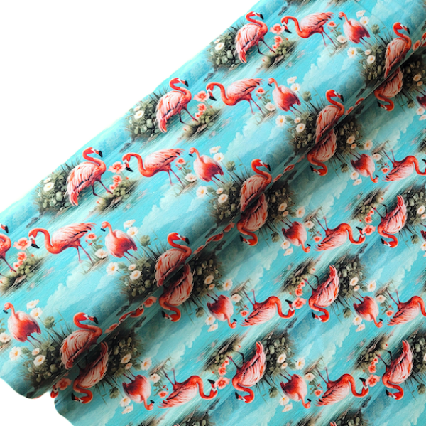 Jersey Baumwolle Red Flamingo von Stenzo | Meterware