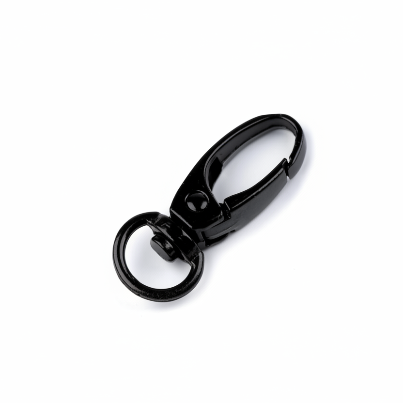 Taschenkarabiner für Kordel Schwarz - 10 mm