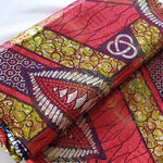 LEAF-RED-GOLD-METALLIC-Osikani Stoff