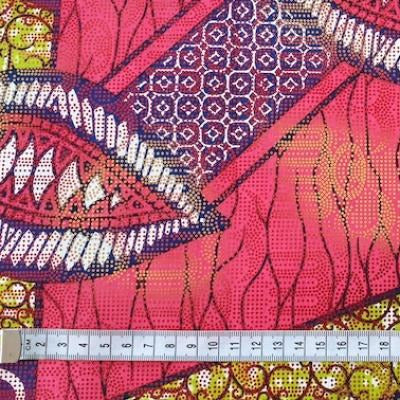 LEAF-RED-GOLD-METALLIC Osikani Stoff