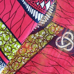 ORANGE-LEAF-PINK-METALLIC Osikani Stoff