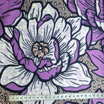 Afrikanischer Wax Print Stoff Baumwolle LILA FLOWERS