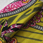 Afrikanischer Wax Print Stoff Baumwolle LIME JUNGLE FLOWER | Meterware
