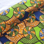 Afrikanischer Wax Print Stoff Baumwolle LIME SUMMER FAN | Meterware