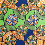 Afrikanischer Wax Print Stoff Baumwolle LIME SUMMER FAN | Meterware