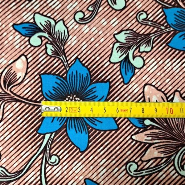 Afrikanischer Wax Print Stoff Baumwolle MINT FLOWERS | Meterware