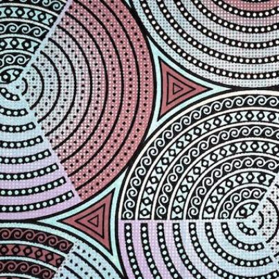 MINT METALLIC CIRCLES Osikani Stoff