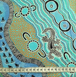 MULAKA HUNTING BLUE Aborigines Stoff aus Australien