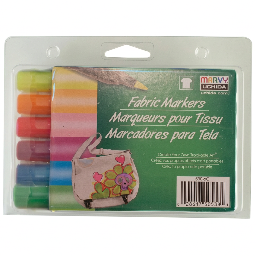 Marvy Uchida Textilstifte Brush Neon – 6 Farben