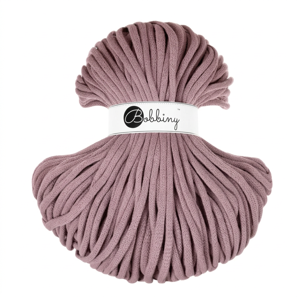 Bobbiny Flechtkordel Jumbo 9 mm Mauve – 100 m in gedecktem Rosé