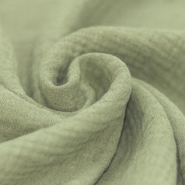 Musselin – Double Gauze Baumwolle Olive | Meterware