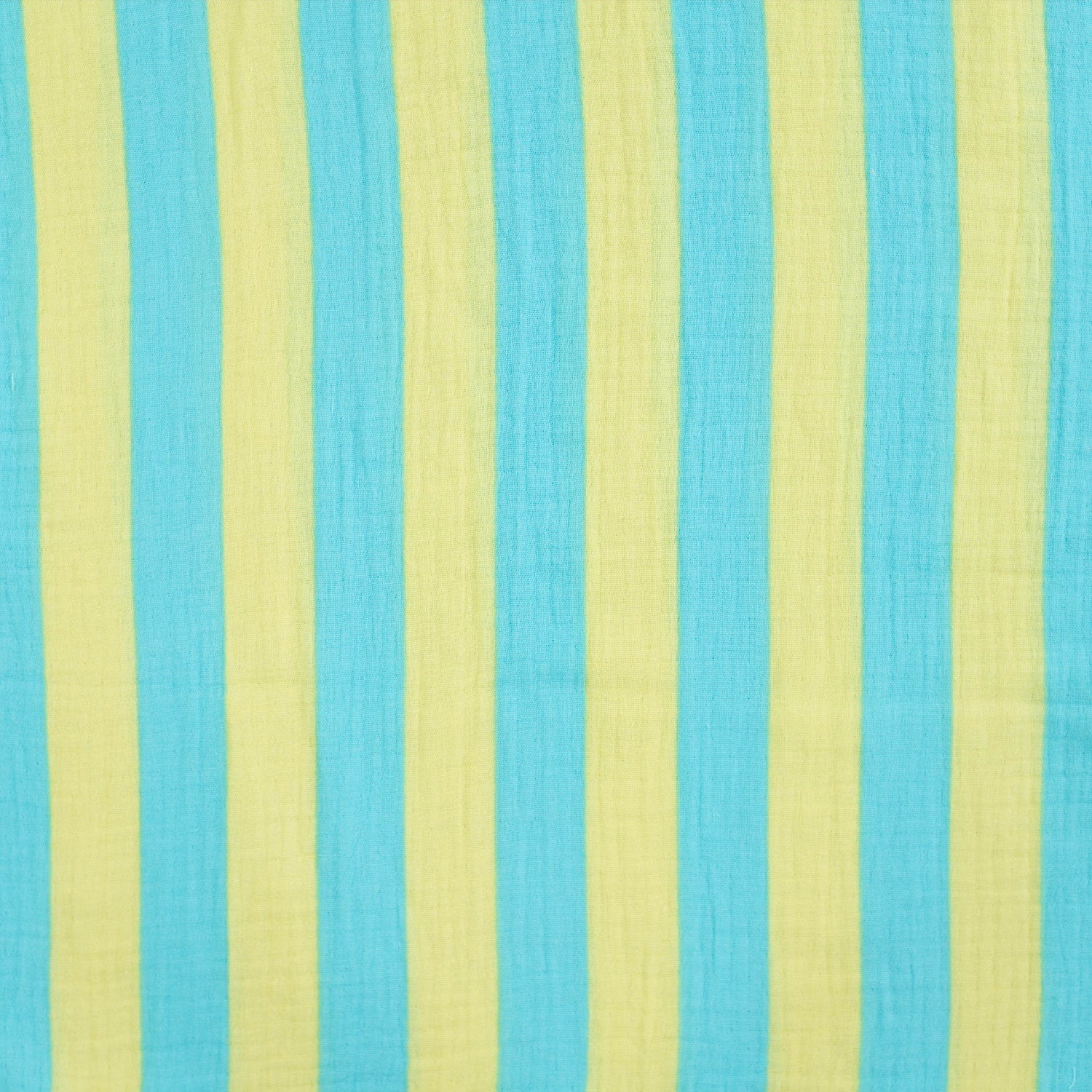 Musselin Double Gauze Baumwolle aqua türkis gelb gestreift – Bambino Print Meterware