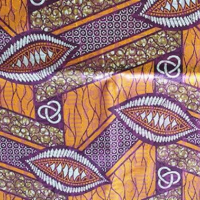 ORANGE-LEAF-PINK-METALLIC Osikani Stoff