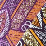 ORANGE-LEAF-PINK-METALLIC Osikani Stoff