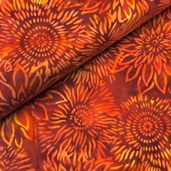 ORANGE - Campfire - Batikstoff aus Indonesien