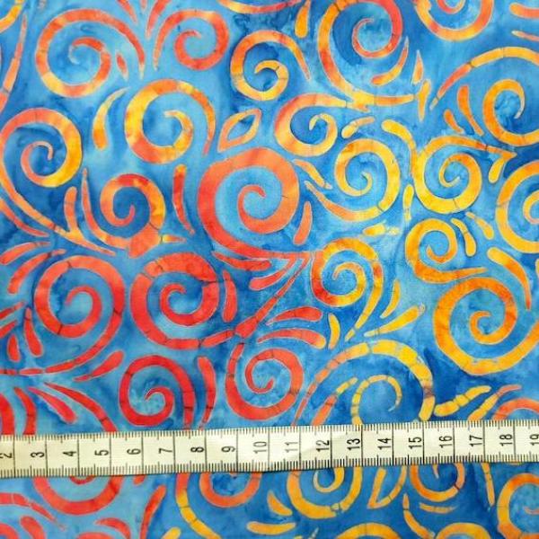 ORANGE BLUE - Chrome - Batikstoff aus Indonesien