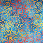 ORANGE BLUE - Chrome - Batikstoff aus Indonesien